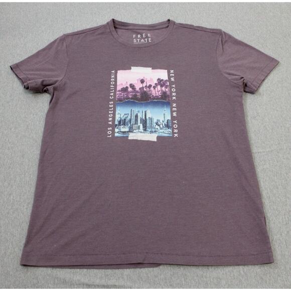 Aeropostale Free State Men Purple Short Sleeve Graphic Print T-Shirt Size Medium - Picture 1 of 5